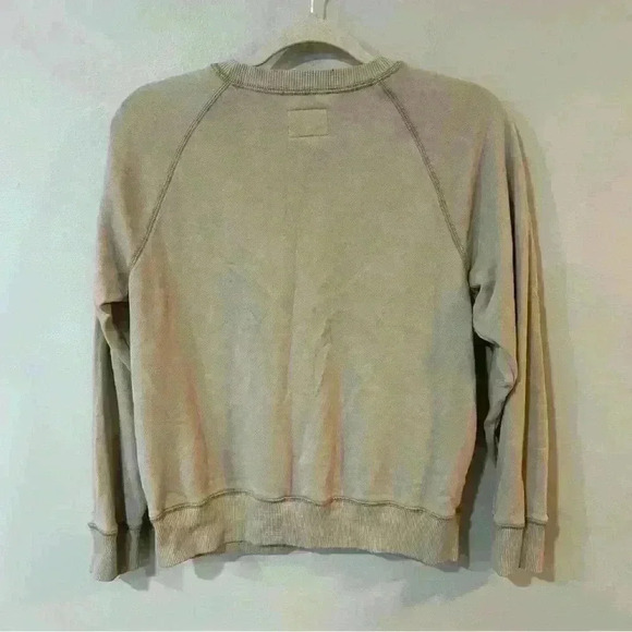 American Eagle Ivory Beige Tan Pullover Oversized Crewneck Sweater Size X-Small - Picture 3 of 4